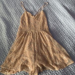 UO Kimchi Blue Shimmer Lace Romper